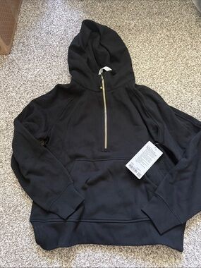 lululemon athletica Black Half-Zip Hoodie with Gold Zipper